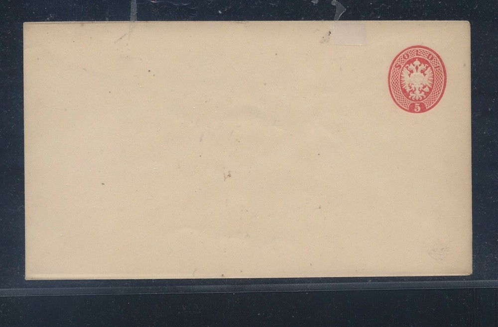 Austria   Lombardy  postal  envelope  5 cent red  unused