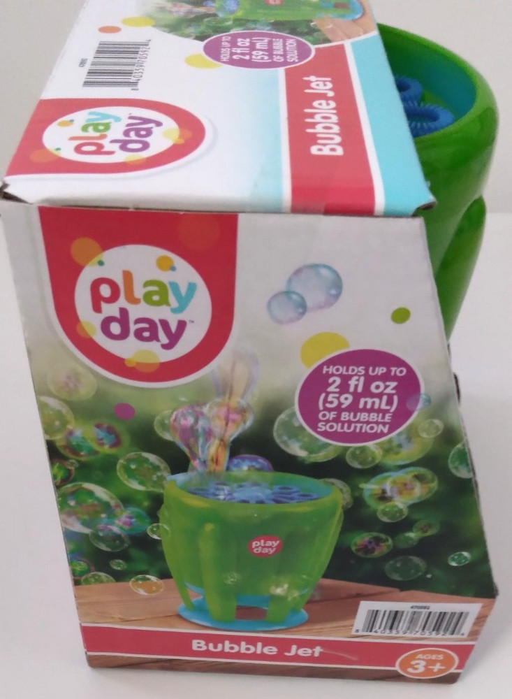 PlayDay Bubble Jet With 4 oz. Bubble Solution Kids 3+ Requires Batteries
