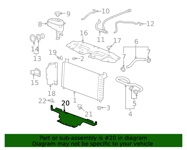 Genuine GM Radiator Support Baffle 25998990