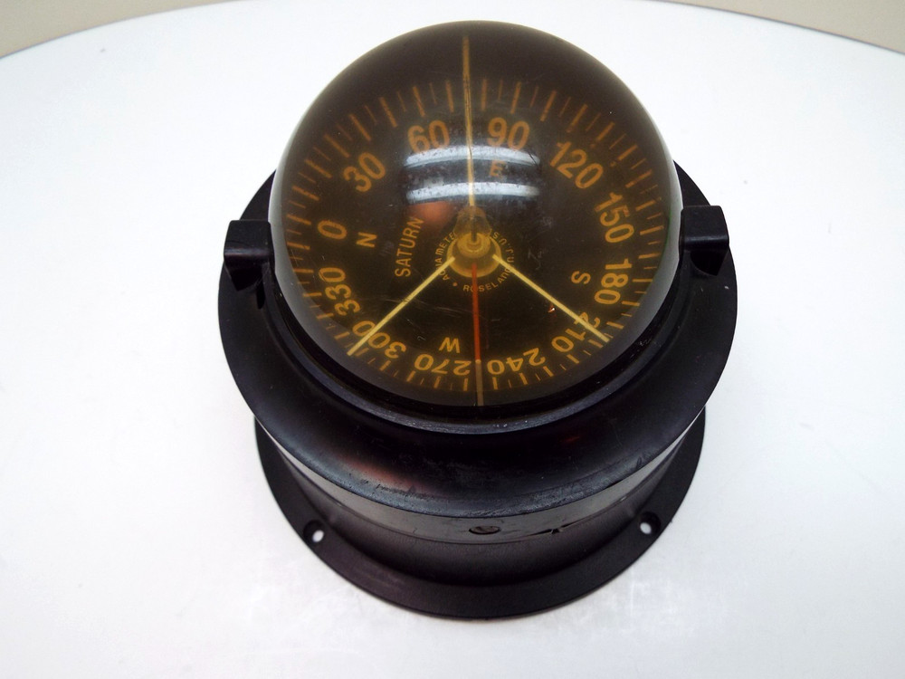 VINTAGE SATURN AQUA METER LARGE BOAT COMPASS