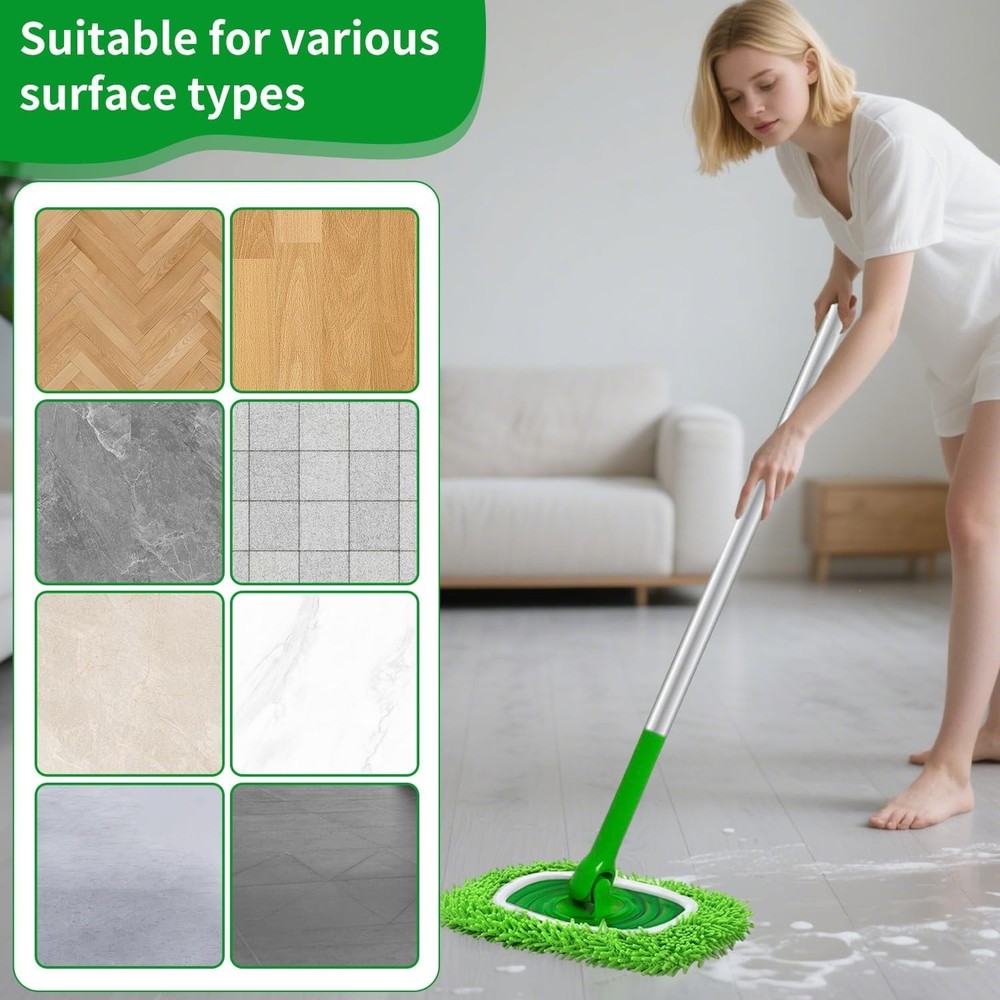 Reusable Microfiber Mop Pads for Swiffer - 4 Pack, Eco-Friendly & Washable, M...