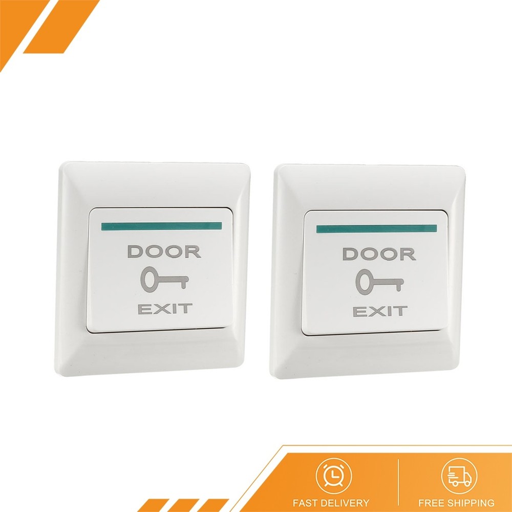 2 x Push to Exit Button Release NO/NC/COM Switch Panel Door Access 36V 3A White