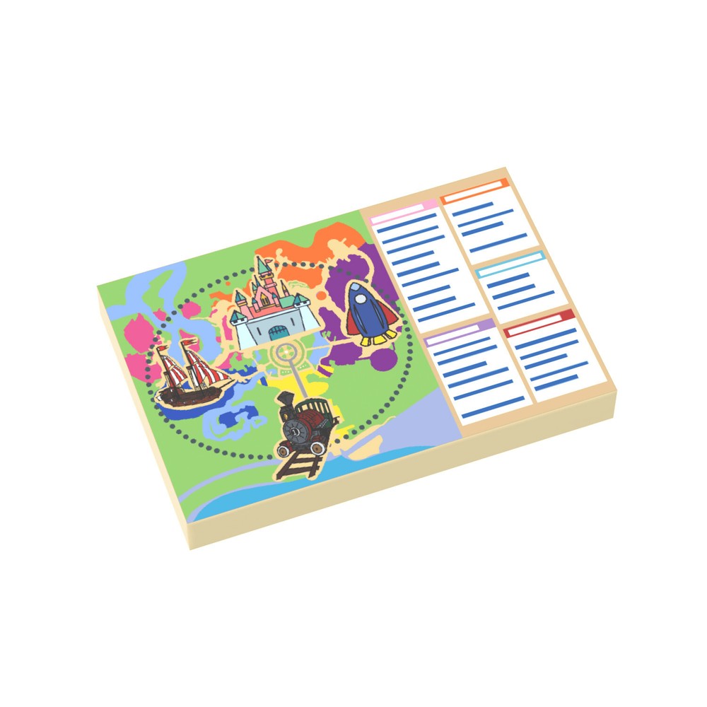 Theme Park Map - Custom Printed - (2x3 Tile) - Brick City - MOC