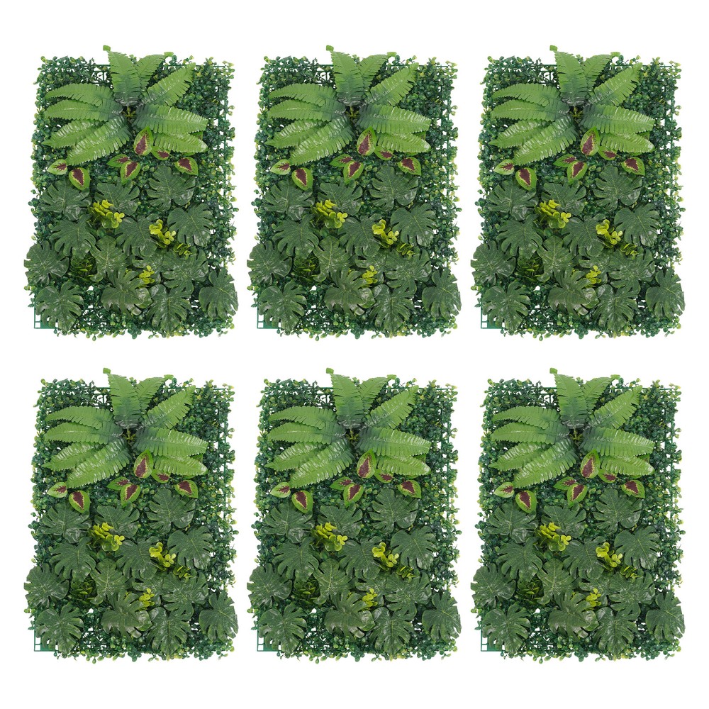 6PCS Artificial Greenery Wall Artificial Greenery Backdrop Wall Decor 40*60cm