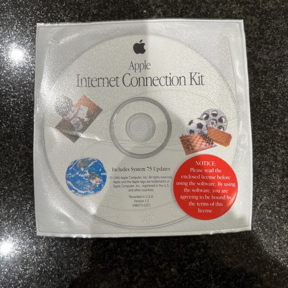 Vintage 1996 APPLE INTERNET CONNECTION KIT Disc For 7.5 Version 1.2