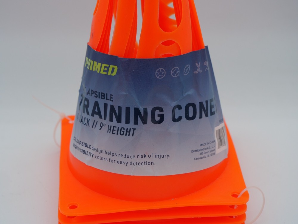 Primed Collapsible Training Cones 4Pack Orange