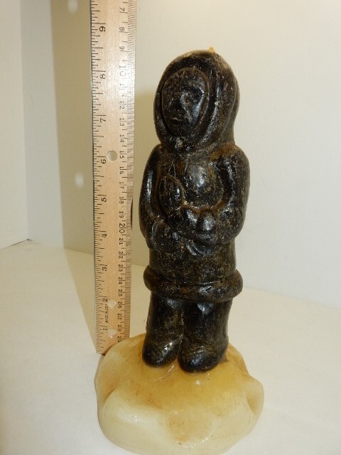 8 1/4" Tall Carved Eskimo Candle