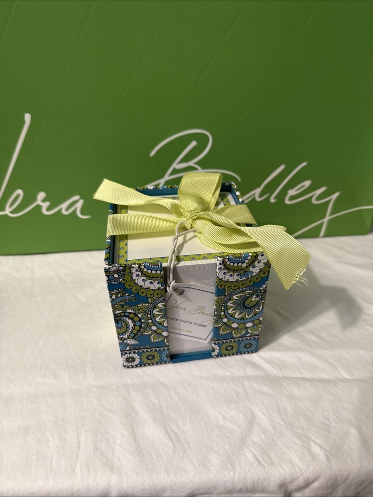 Vera Bradley Peacock Take Note Cube Retired Pattern NWT