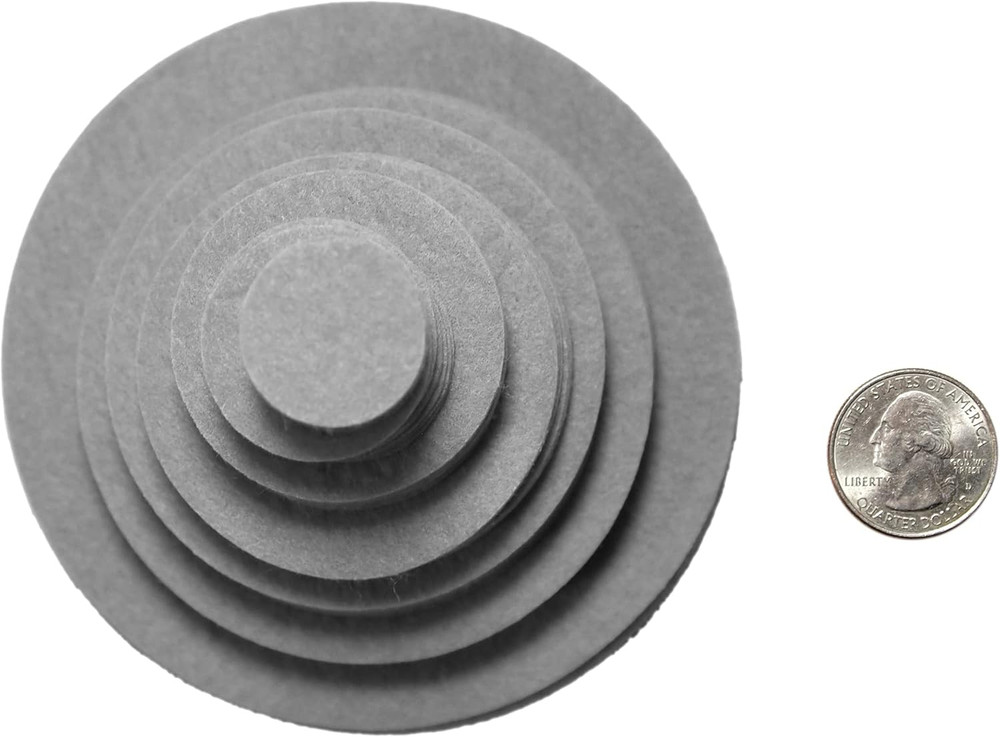 White Stiff Felt Circle (3/4 to 4 Inch Mixed Size Pack - 54Pc)