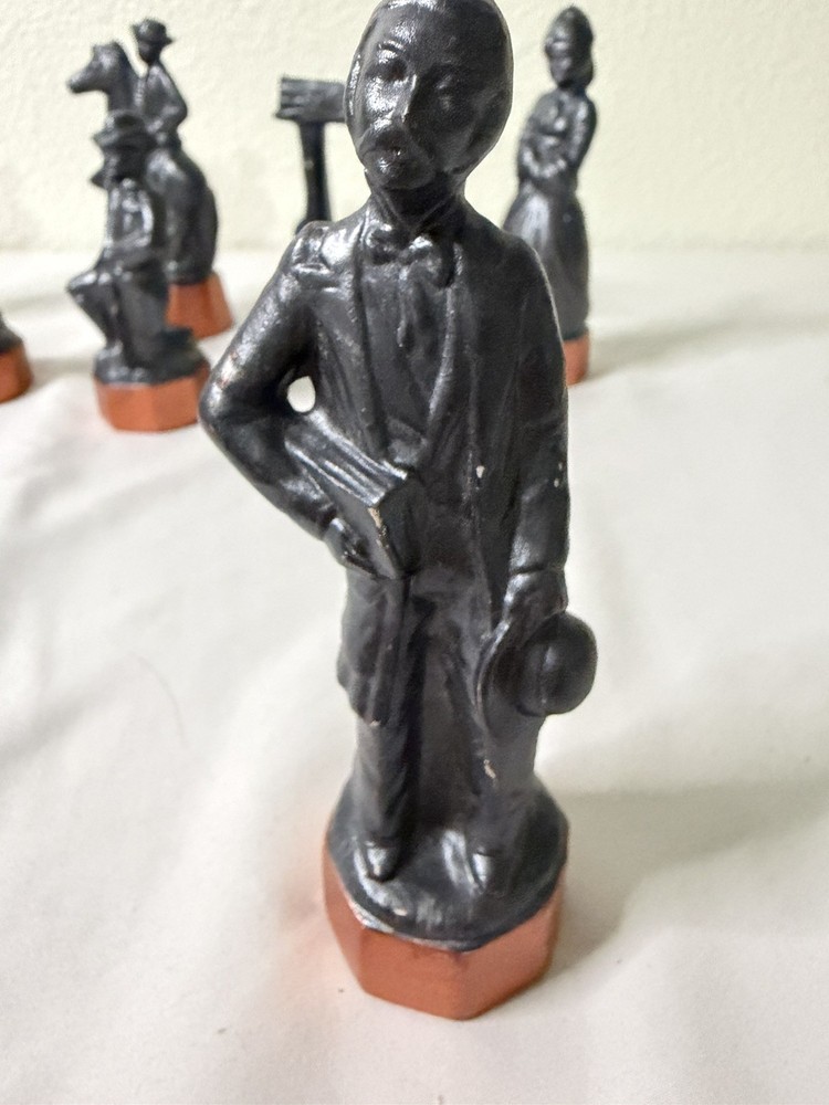 Atlantic Mold Chess Replacement Piece Black Western Ranch Ceramic People
