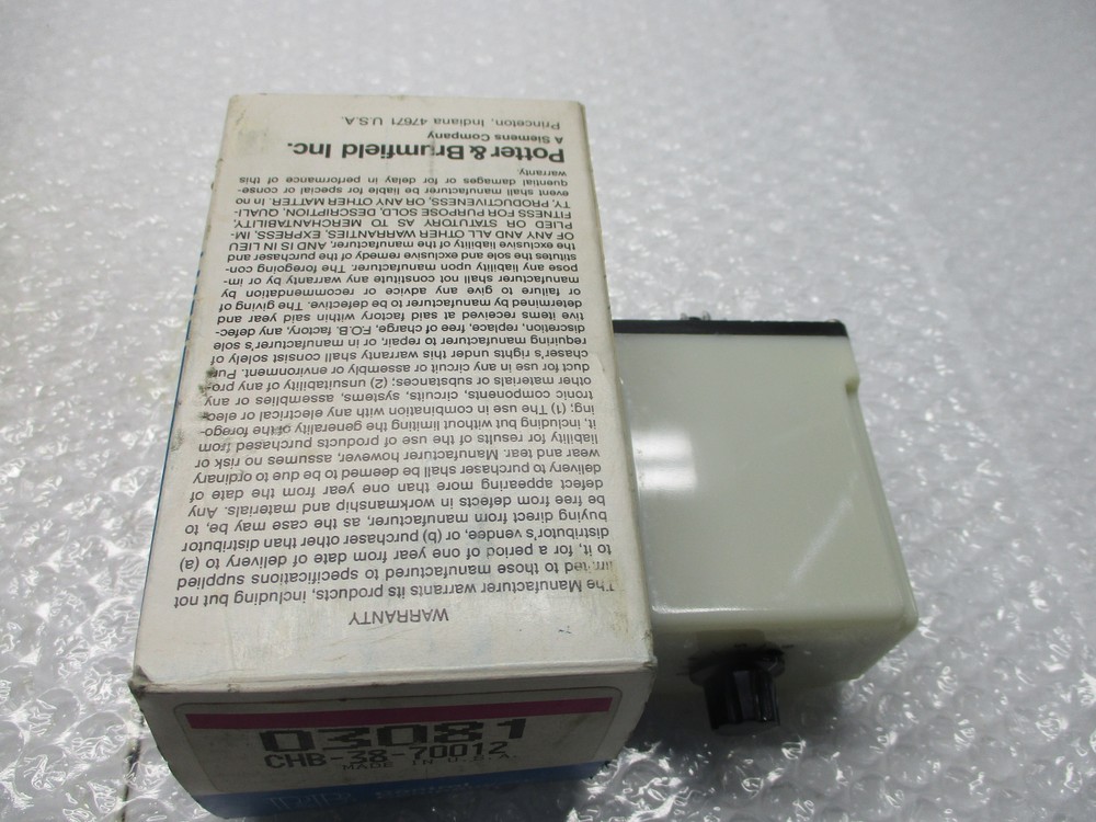 POTTER & BRUMFIELD CHB-38-70012 TIME DELAY RELAY NSMP