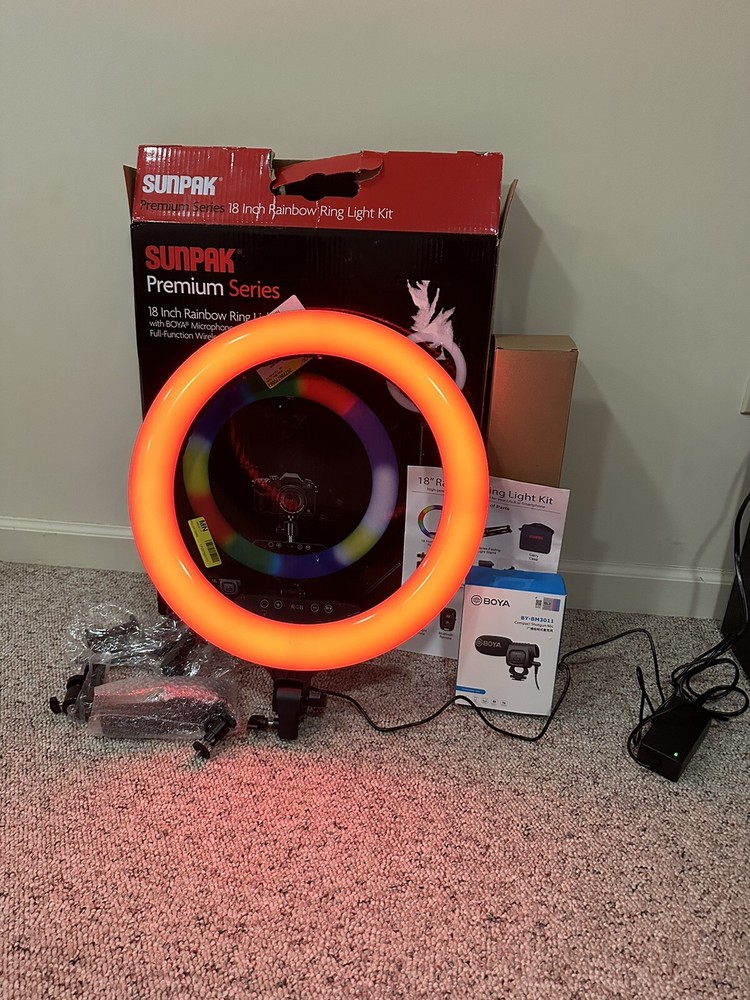 Sunpak - 18” Rainbow Ringlight with Shotgun Mic