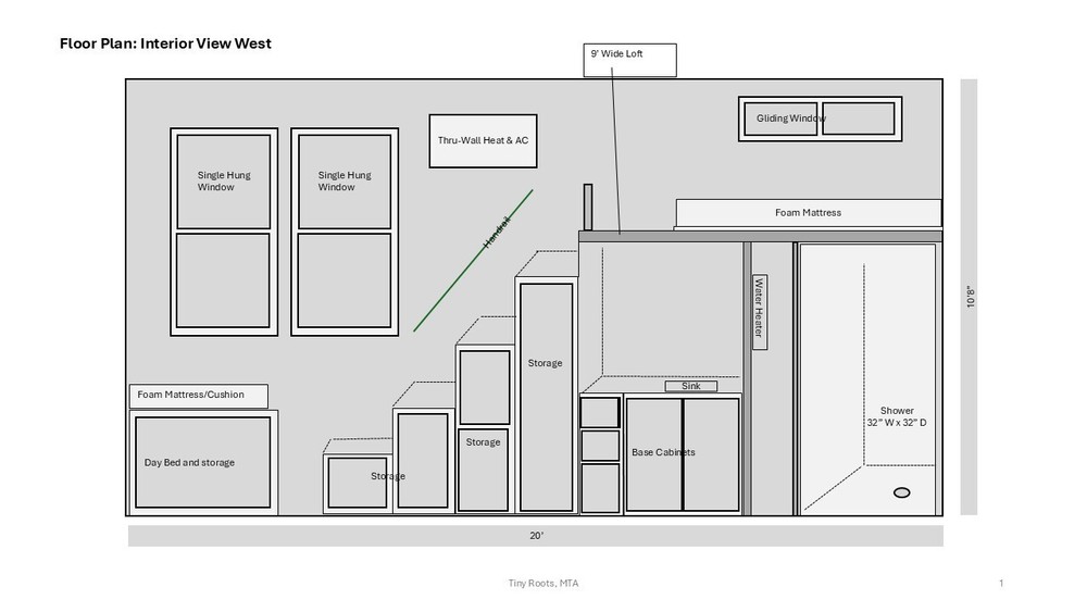 Tiny Home on Wheels, 8x24 Trailer with Hookups, Sleeping Loft