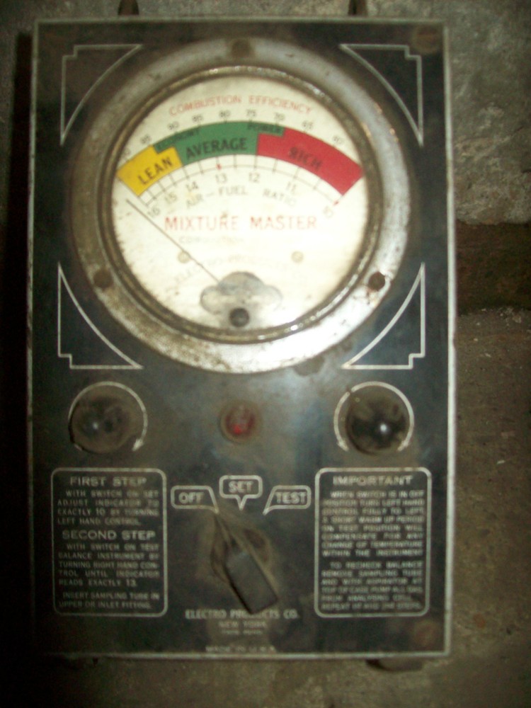 MIXTURE MASTER COMBUSTION INDICATOR TEST TOOL VINTAGE COMBUSTION INDICATOR