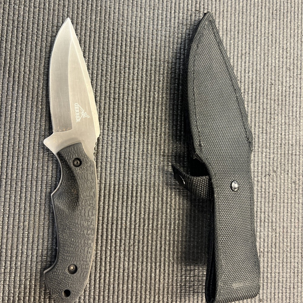 Gerber Profile Drop Point Fixed Blade Knife w Sheath