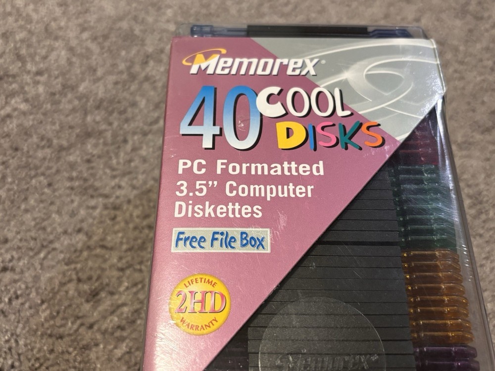 Memorex 40 Pack Cool Disks 3.5” Diskettes PC Formatted Computer New Sealed
