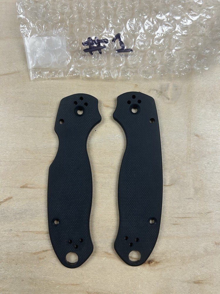 Spyderco Para 3 Black G-10 Handle Scale Set