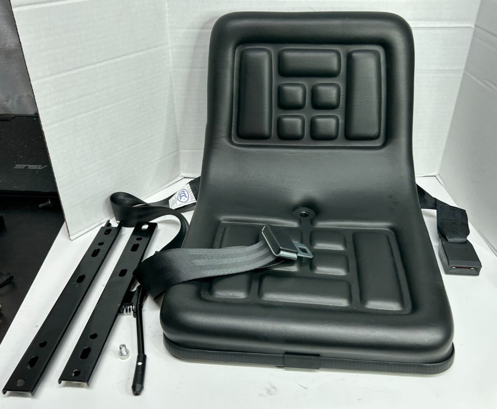Universal Tractor Seat Adjustable w Seatbelt for Forklift Mower Digger Loader +