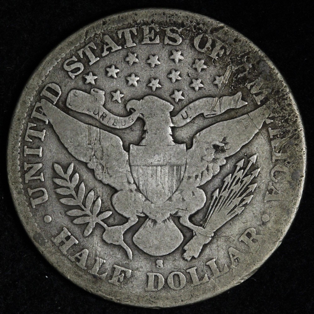 1897-S Barber Silver Half Dollar GOOD E375 GRAMA