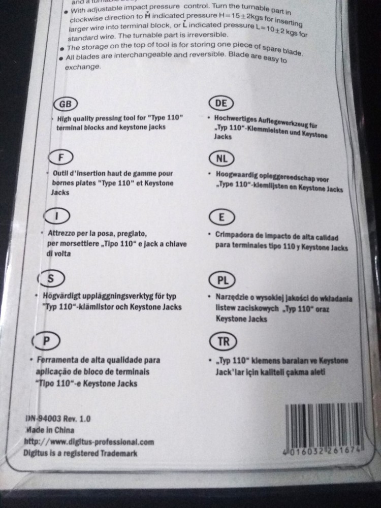 Digitus Punch Down Tool Type 110 Terminal blocks & Keystone jacks