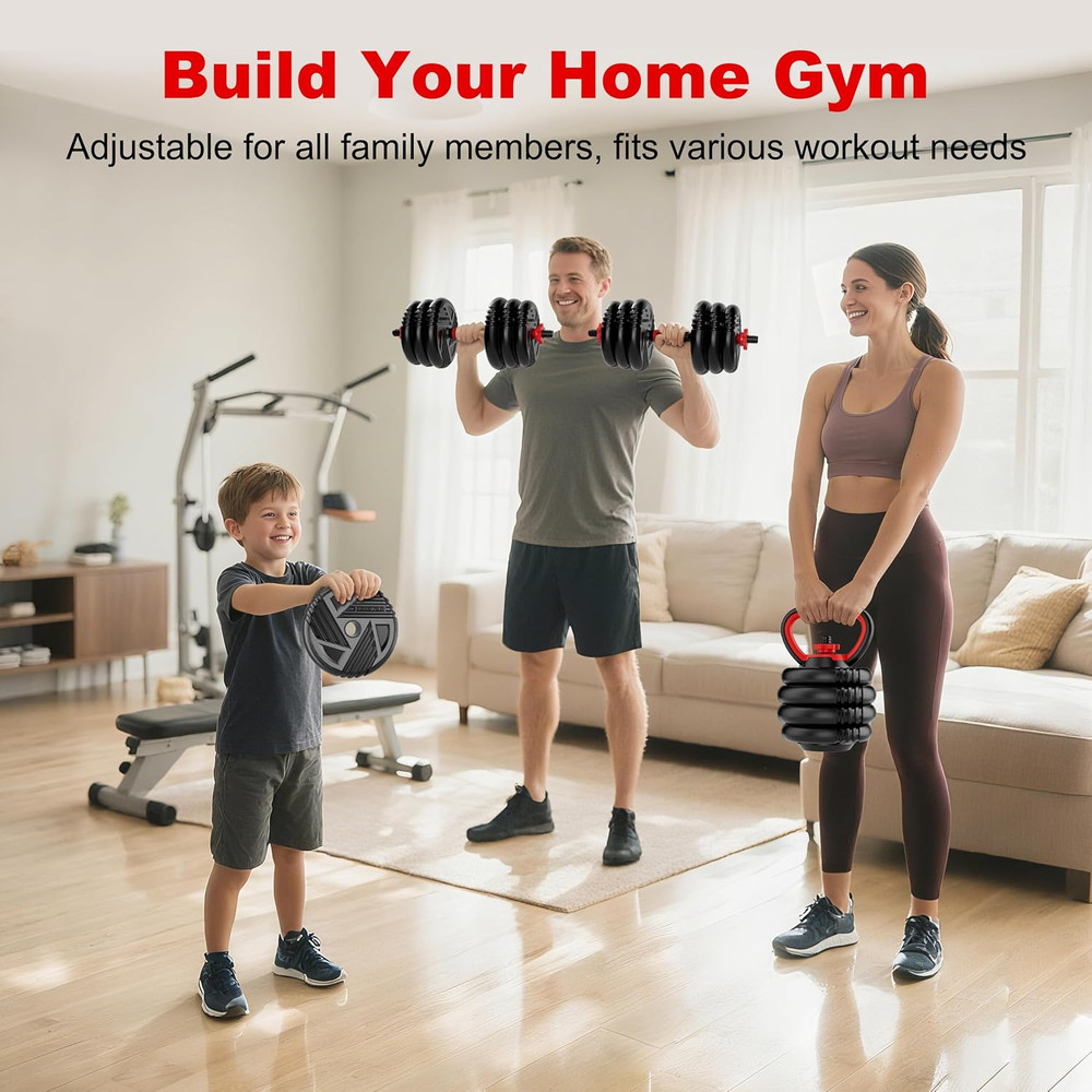 Adjustable Dumbbell Set, 10/20/30/45/70/90Lbs, 5 in 1 Multi-Function Dumbbells S