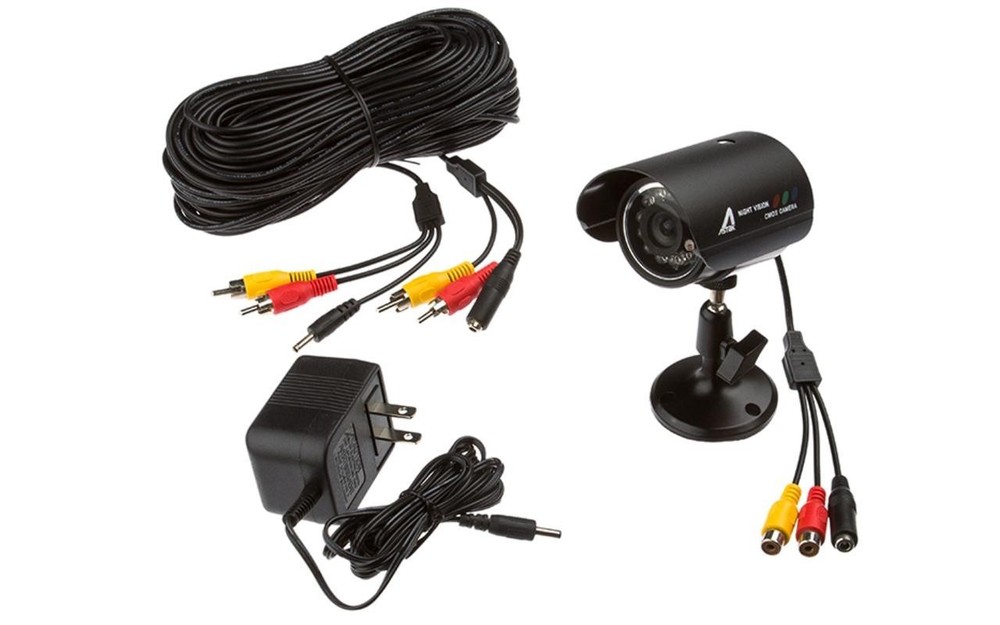 Wired Surveillance Camera + 100FT Cable + Power Supply Complete