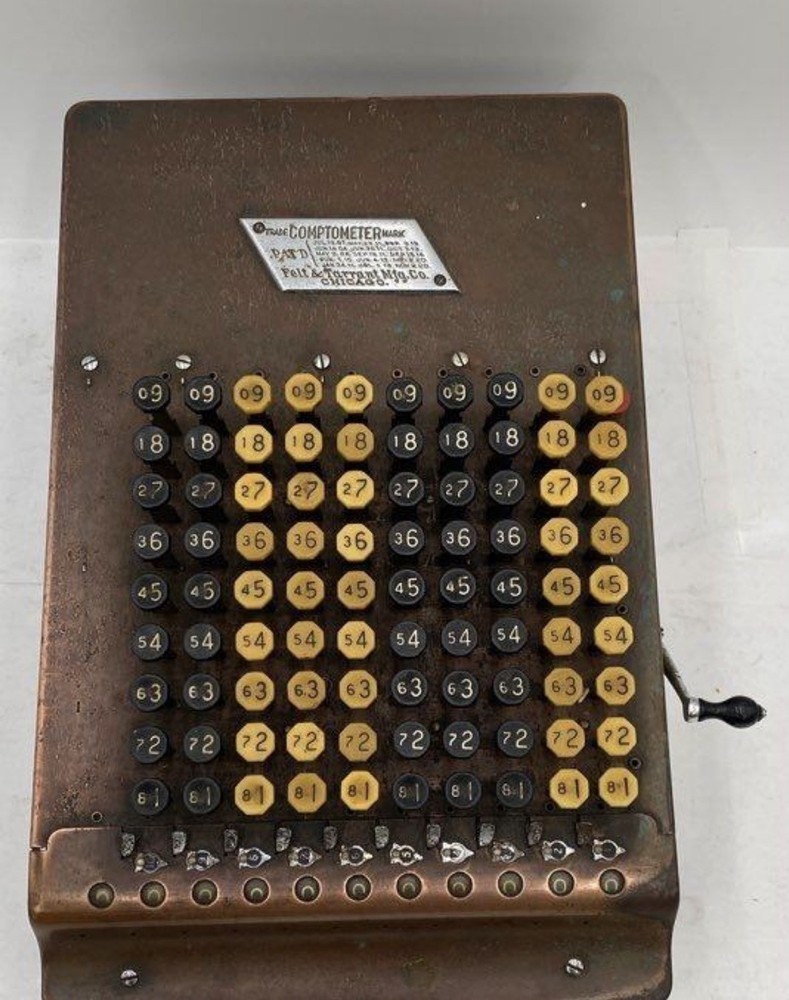 Felt & Tarrant 1920’s Comptometer Model J Working Adding Machine w/ Cover Manual