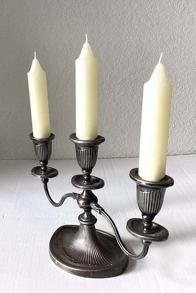 Sheffield 3 Arm Silverplate Candelabra EPC