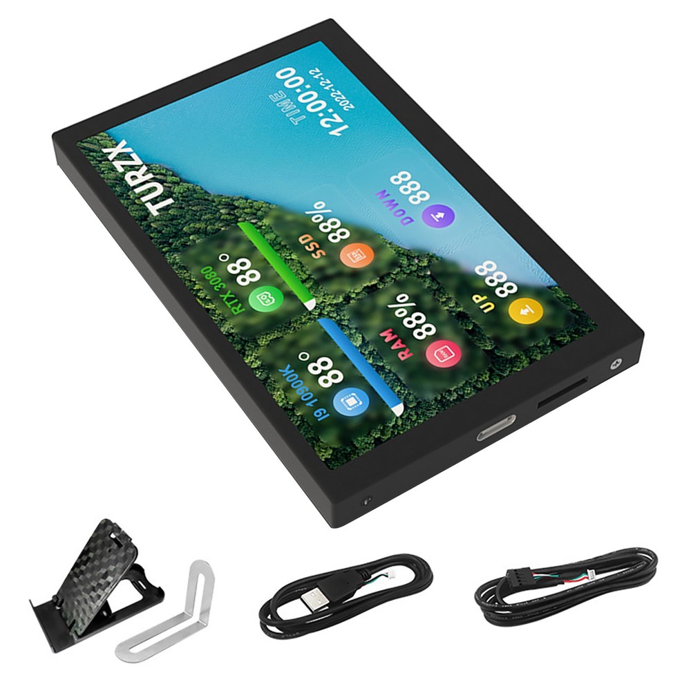 Black 5" USB Computer Secondary Screen CPU GPU RAM HDD PC Data Monitor Panel y