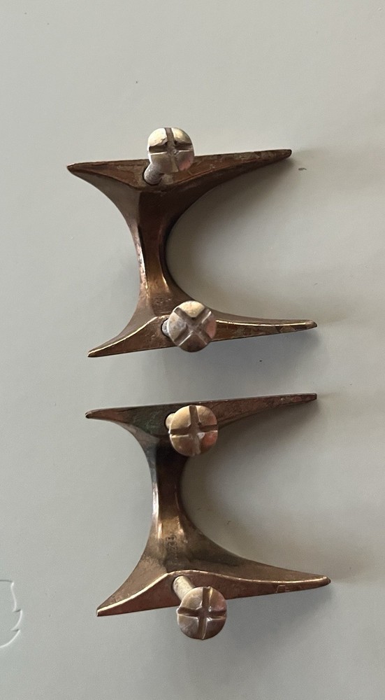 Original Broyhill Brasilia Vintage Authentic MCM 2 Drawer Pull 13285 Solid Brass