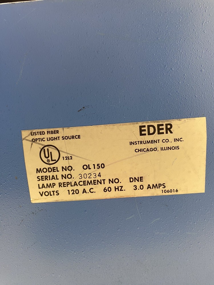 EDER instruments fiber optic light source TESTED WORKING