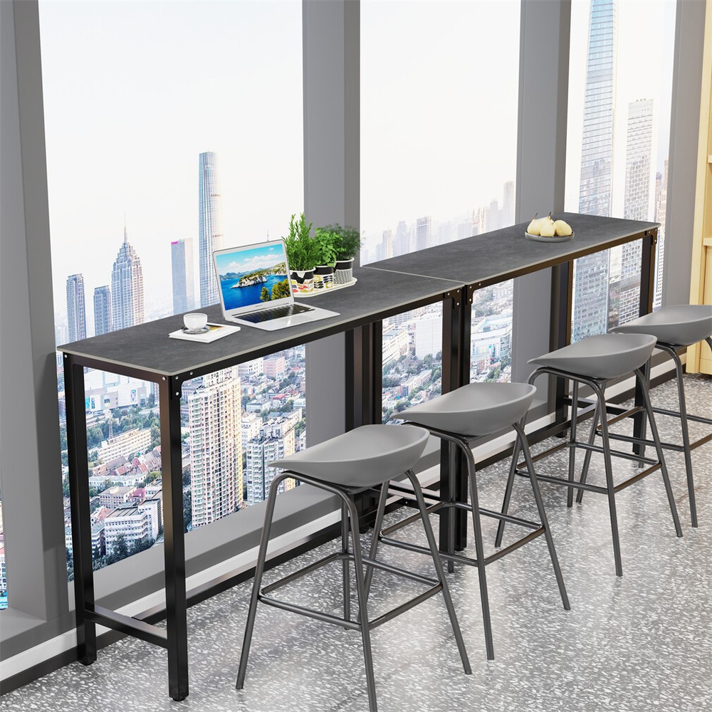Heavy Duty Marble Bar Table Antirust Dining Console Table for Coffee Workstation