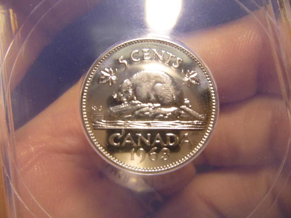 1963 Canada 5 Cents ANACS PL MS66