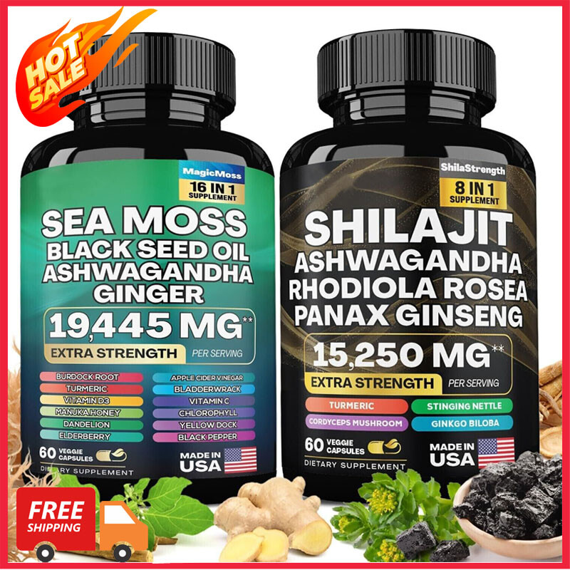 2 Pack Dynamic Vitality Bundle - Sea Moss Multivitamin & Shilajit Power Combo US