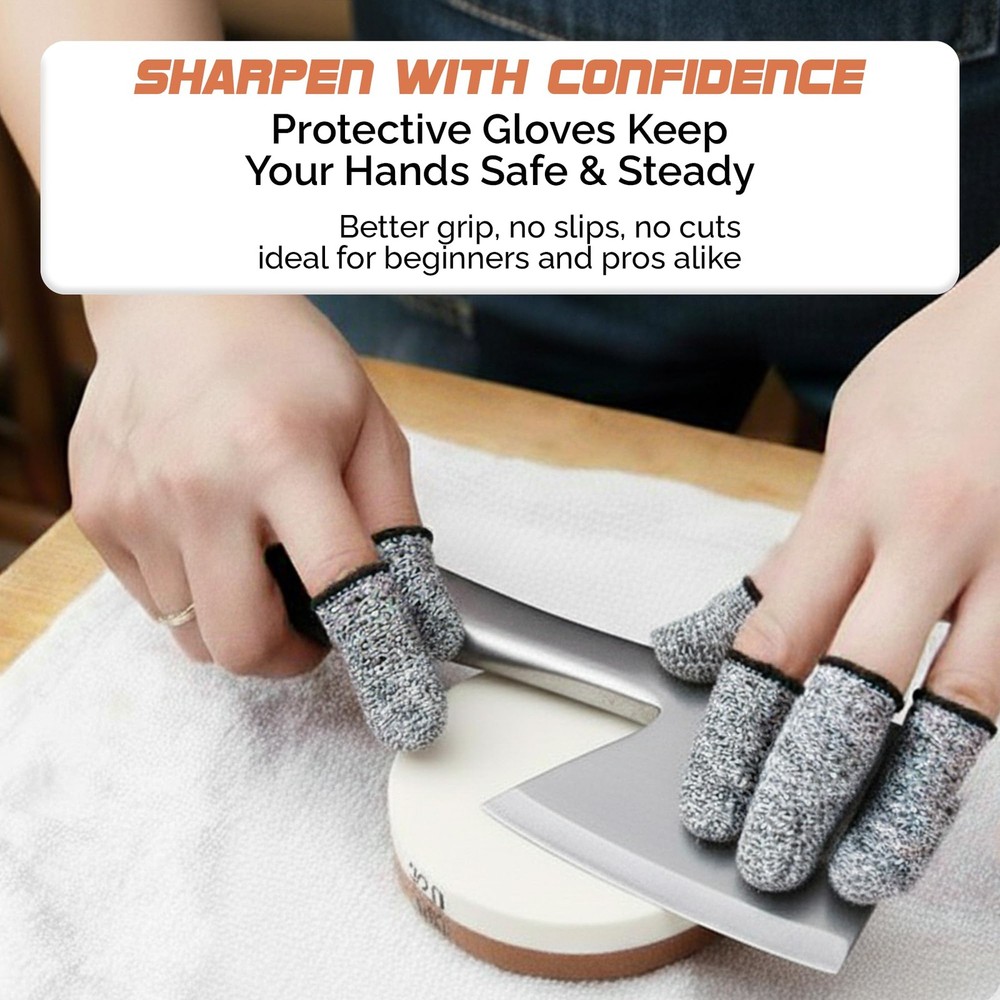 Axe Sharpener | Multipurpose Whetstone 3 Piece Kit Orange/White, Orange/White