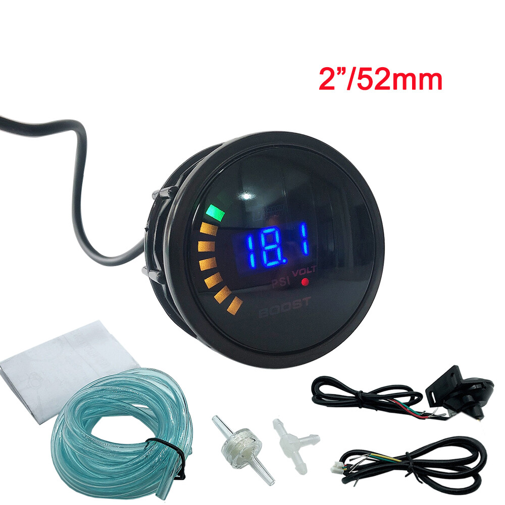 2" 52mm Turbo Boost Gauge LED Digital -15-45psi Boost Meter With Boost Sensor
