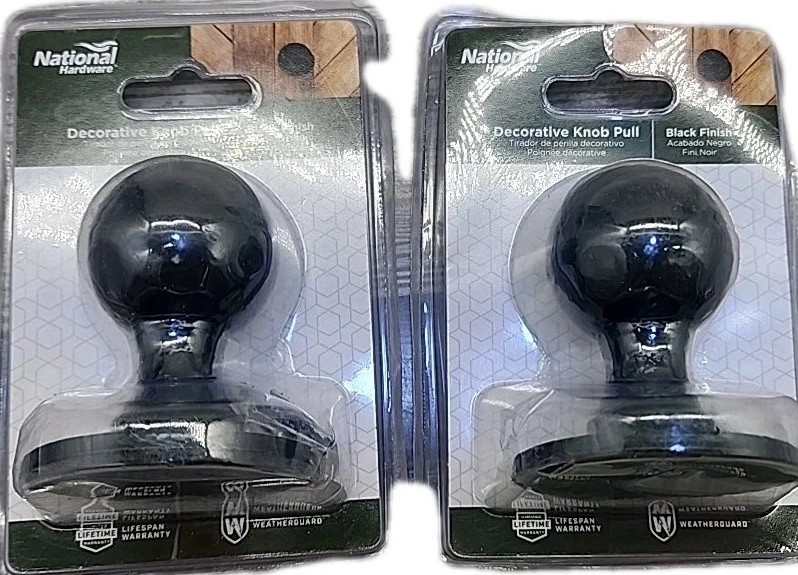 National Hardware Decorative Knob in Black 2Pack [132]