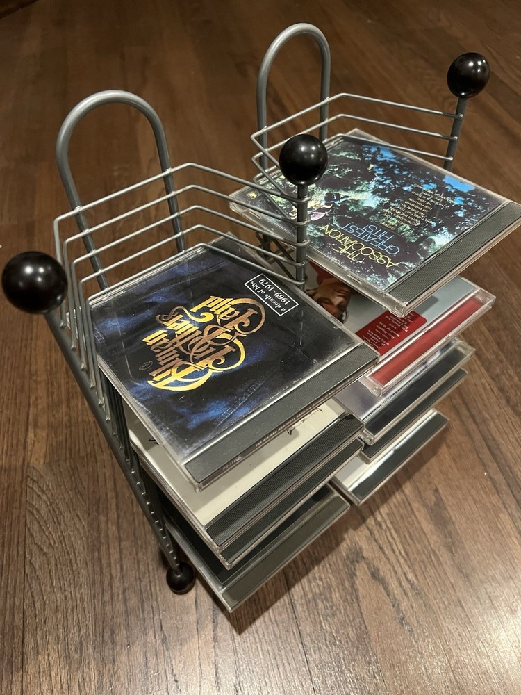 CD Storage Tower Rack - 40 Disc Holder Metal Wire Organizer
