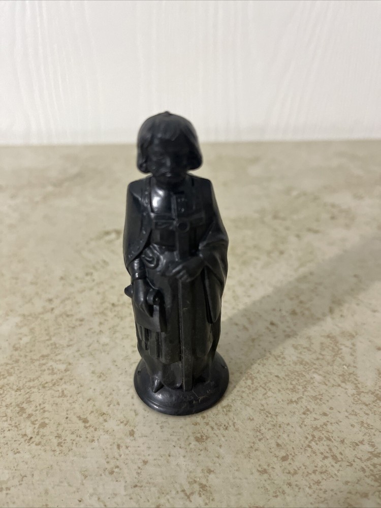 Vintage Replacement Chess Piece Black Medieval Bishop
