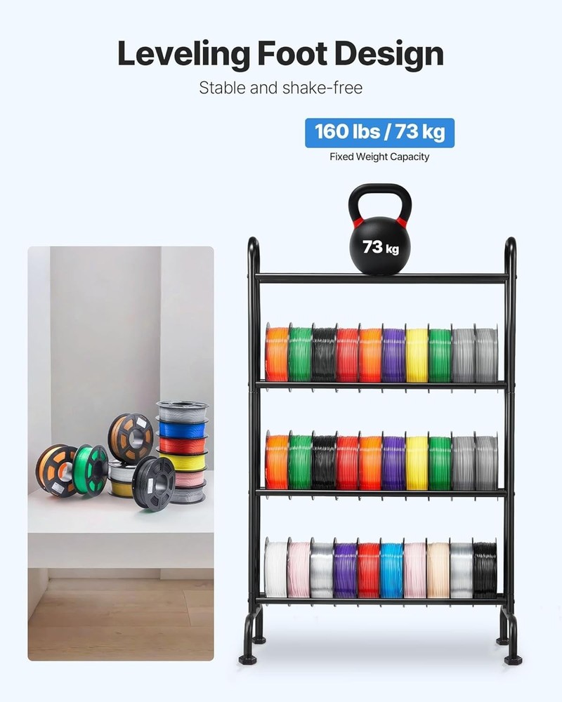 3D Printer Filament Storage Rack 4-Tier 3D Printer Stand with Storage