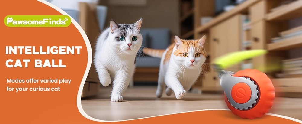 Interactive Cat Toy for Indoor Cats, Two Speed Smart Automatic Cat Toy