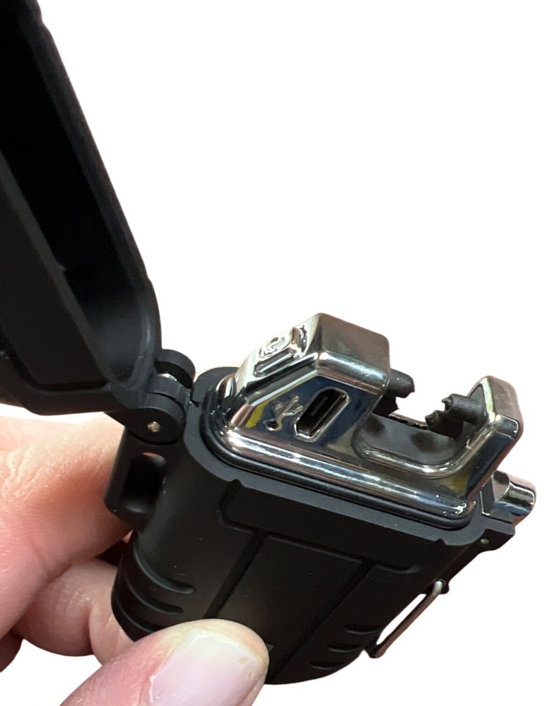 Windproof USB Rechargeable Dual Arc Plasma Lighter With Case