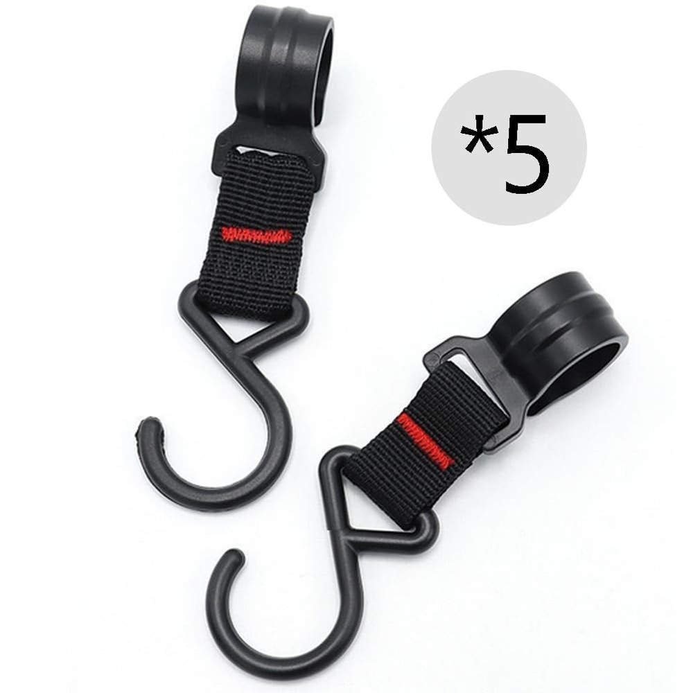 SiegYma Strap S-Hook - Plastic Hooks S Shaped 5Pcs Suitable for Black