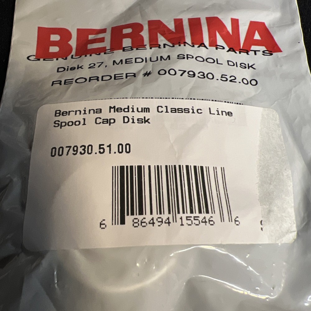 Bernina Sewing Machine Thread Retaining Spool Cap Disk Medium