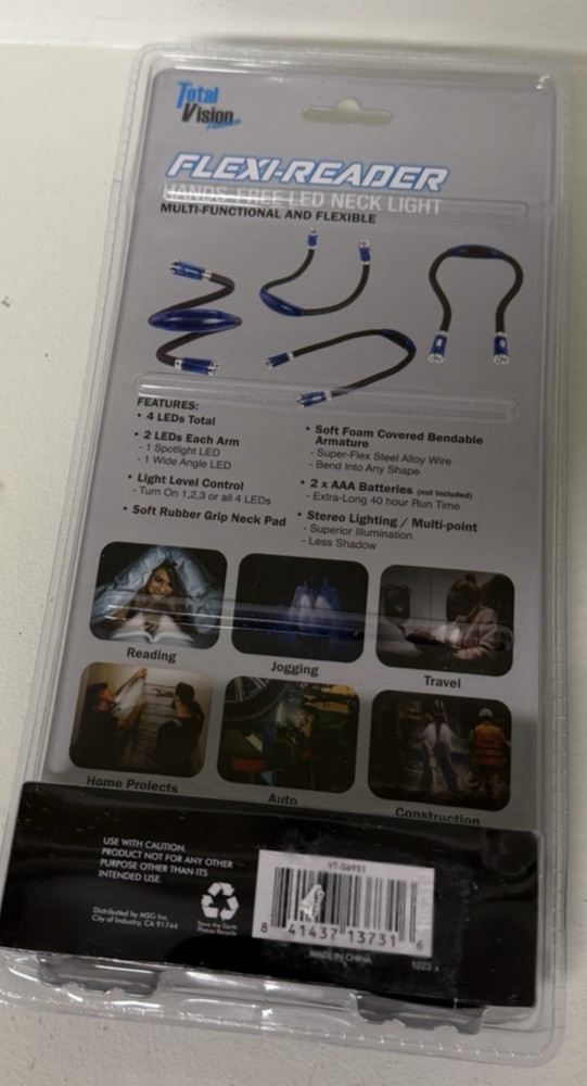 Hands-Free LED Neck Light Total Vision Reading Light Flexible