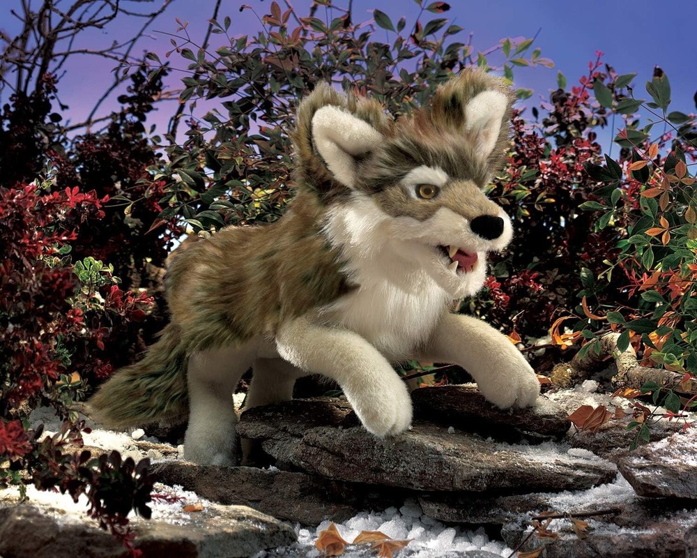 Gray Wolf Hand Puppet 22 inches
