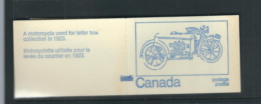 Canada SC # 544c Booklet Pane / Motorcycle . MNH