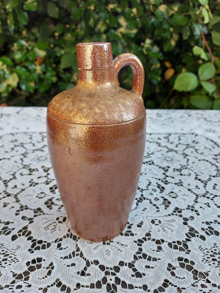 Vintage Earthenware Flagon Bottle Jug Country Kitchen Display Rustic