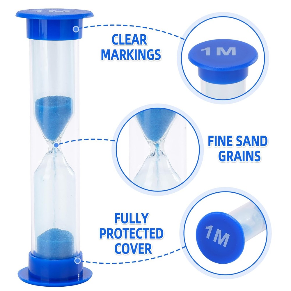 Plastic Sand Timer Sandglass Hourglass Sand Clock Timer 30 sec, 1 min, 2 mins, 3