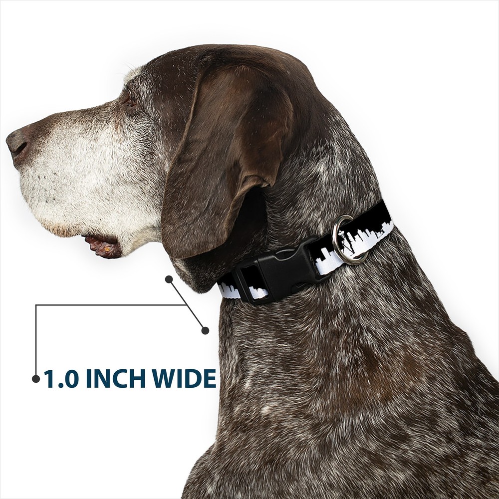 Plastic Clip Collar Seattle Solid Skyline Black/White NARROW-Small 7-8.5"